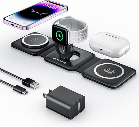 RTOPS 3合1 iPhone 无线可折叠充电器  29.99加元（原价 139.99加元）