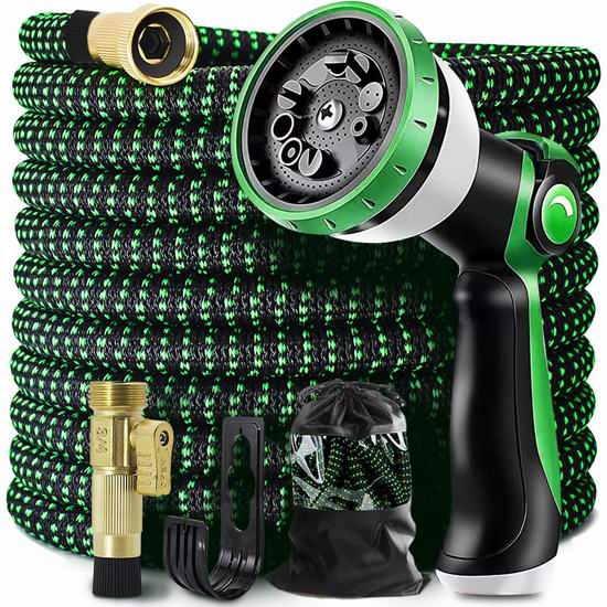  历史新低！Relxitl 超耐用 100英尺 花园浇水 弹性伸缩水管4.6折 34.99加元包邮！送喷头+挂钩！