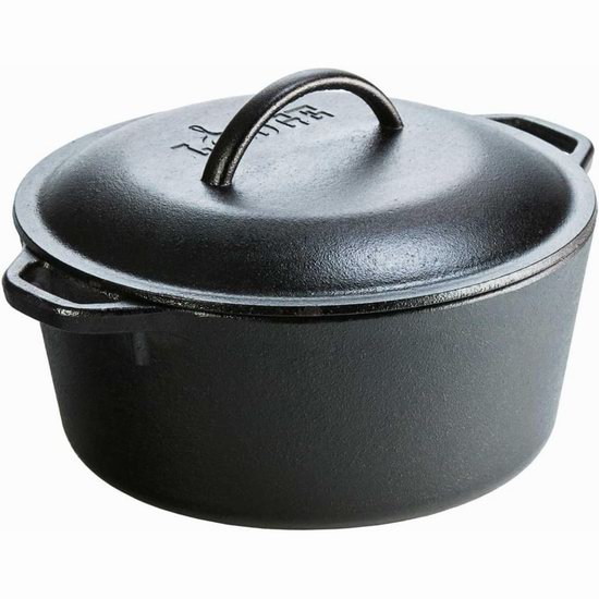 Lodge 洛奇 L8DOL3 5夸脱无涂层健康油膜不粘底 铸铁炒锅/炖锅4.1折 49加元包邮！