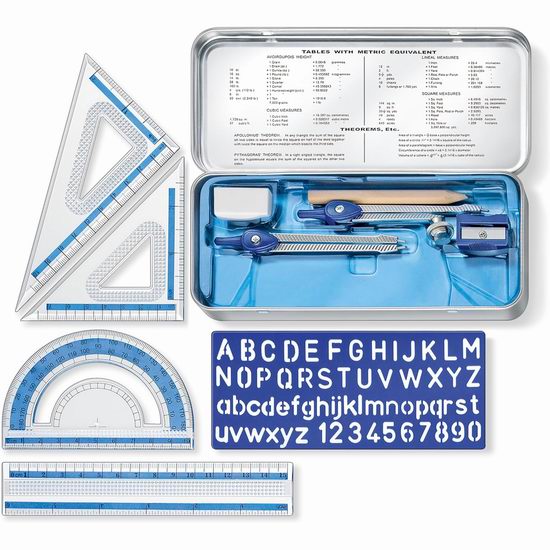  白菜价！历史新低！Staedtler 圆规尺子文具盒 施德楼数学套装2折 3加元！