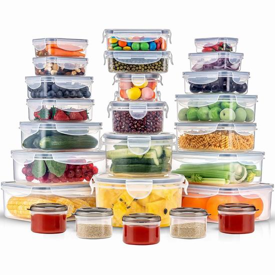  历史最低价！Pure Future 食品密封塑料储存容器50件套3.7折 34.99加元！