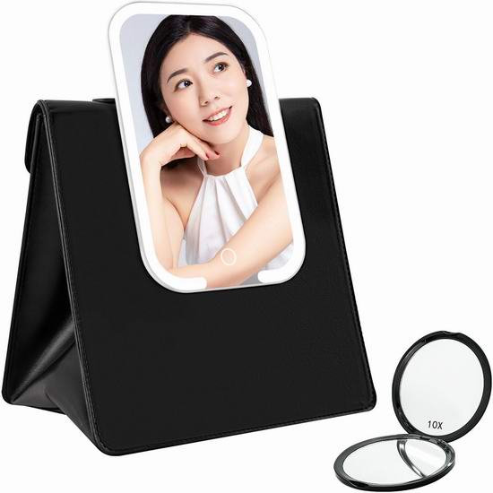  白菜价！Garqitwan 10倍放大镜+ LED化妆镜+化妆包2.2折 10.11加元！