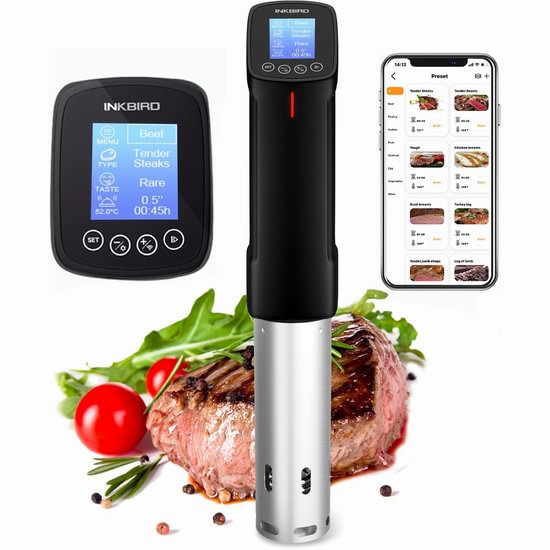  历史新低！Inkbird 1000瓦 精准控温 WiFi 智能低温慢煮机5折 79.99加元！