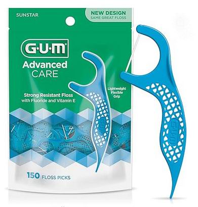  GUM 薄荷味 高级清洁牙线150个装  6.97加元
