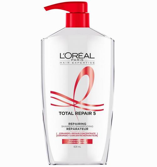 L'Oreal Paris  Total Repair 5蛋白质西酰胺修护洗发水828毫升 10.42加元（原价 11.97加元）