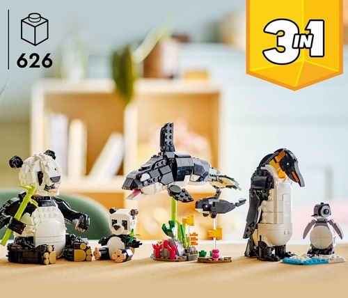  历史新低！LEGO 乐高 31165 创意百变 3合1 野生动物：熊猫家族（626pcs）39.98加元包邮！