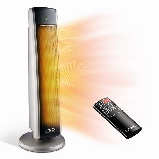 超级白菜Bug价！历史新低！Lasko 5586C 数字陶瓷塔式电取暖器1.6折 23.19加元！
