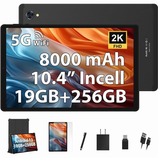  历史新低！POWMUS 10.4英寸 2K屏 平板电脑（19GB, 256GB）5折 124.99加元包邮！