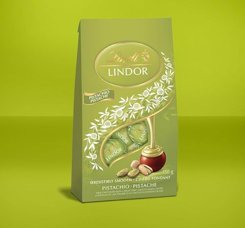 Lindt LINDOR 开心果牛奶巧克力松露150克  6.63加元（原价 8.29加元）