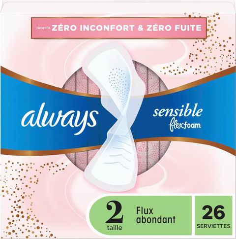  Always Infinity敏感系列卫生巾2号 26张 10.44加元