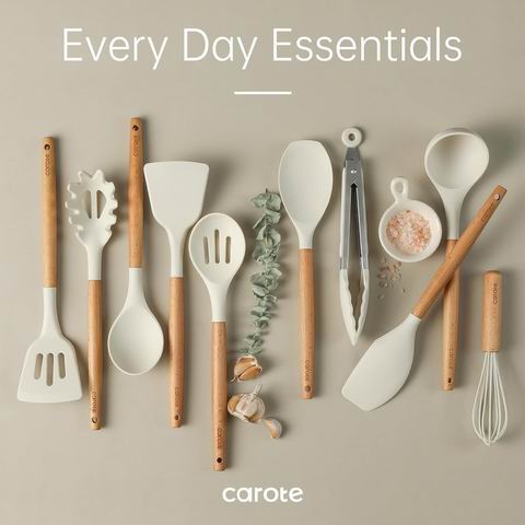  史低价！CAROTE 硅胶厨具10件套 20加元（原价 39.99加元）