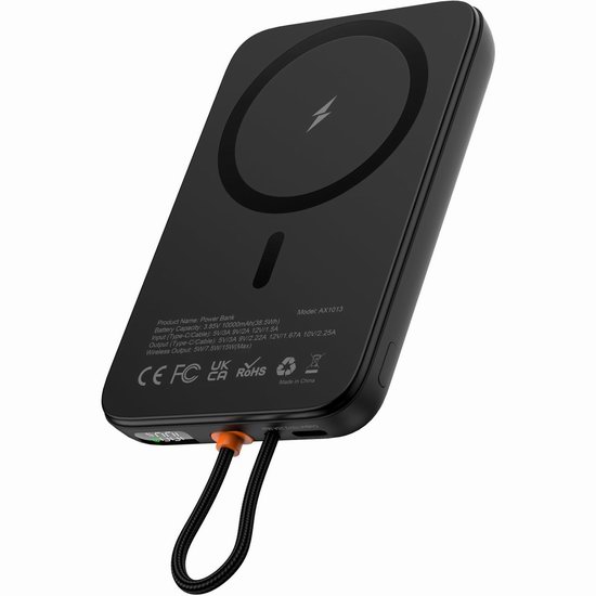 历史新低！AsperX Magsafe 10000mAh 无线磁吸移动电源/充电宝4折 19.99加元包邮！