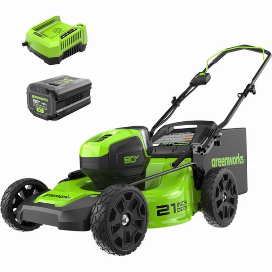 历史新低！Greenworks PRO 21英寸 80V无绳割草机6.4折 492.79加元包邮！动力等效160cc汽油割草机！