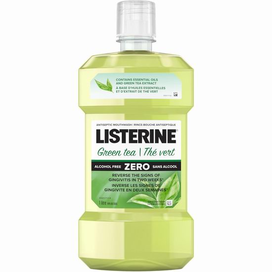 Listerine Fresh Burst 李施德林24小时长效抗菌除口臭 漱口水(1升) 5.2加元(原价 7.27加元)!3口味可选!