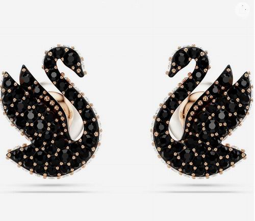 刘亦菲同款！Swarovski 施华洛世奇玫瑰金黑天鹅耳钉 119.2加元（原价 169加元）