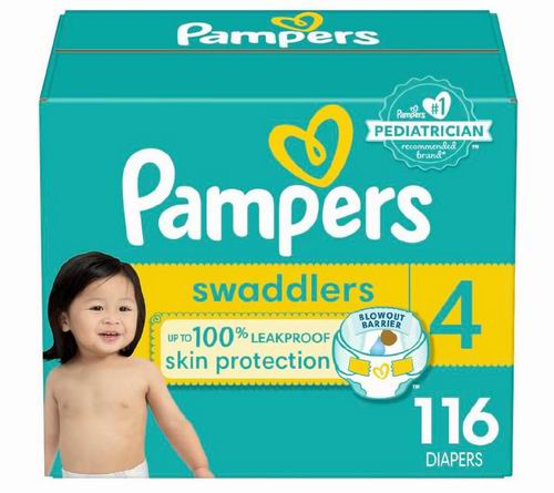  Pampers Swaddlers  婴儿纸尿裤 116片（4号） 26.39加元（原价 39.97加元）
