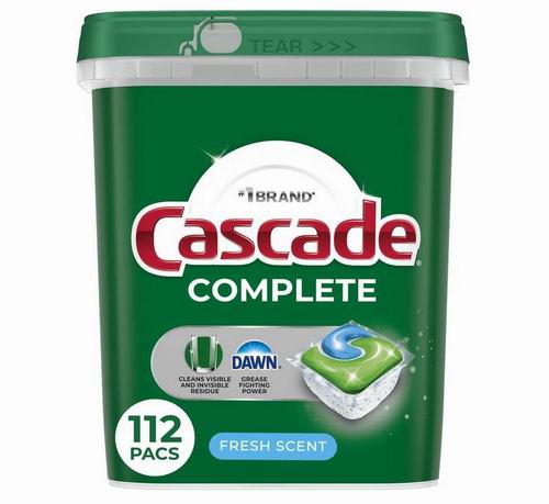 销量第一！Cascade Complete ActionPacs 洗碗机洗碗球（112粒） 20.99加元（原价 29.99加元）！每粒0.19加元
