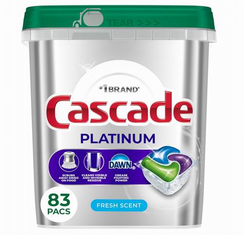  Cascade Platinum洗碗机洗涤剂83粒装 23.49加元（costco 81粒售价 35.59加元）