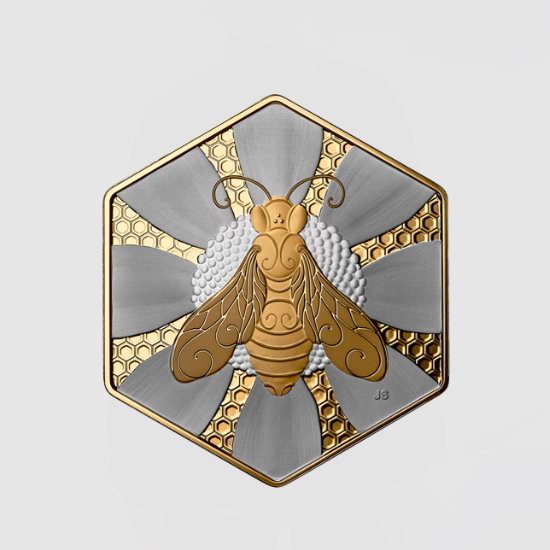 新品上市！蜂巢造型《自然的喜悦：蜜蜂》1盎司纯银纪念币 149.95加元包邮！