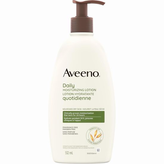  Aveeno 艾维诺 燕麦精华保湿乳液（532毫升）5.9折 8.53加元！