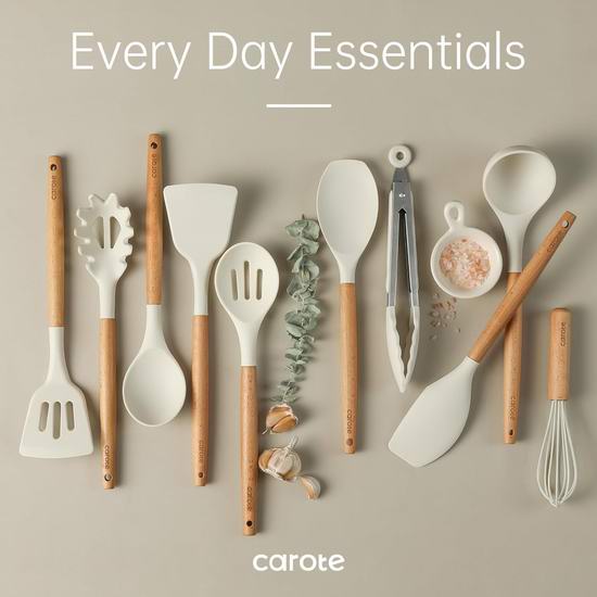  白菜价！历史新低！CAROTE 食品级硅胶锅铲勺厨具10件套2.3折 16加元包邮！会员专享！