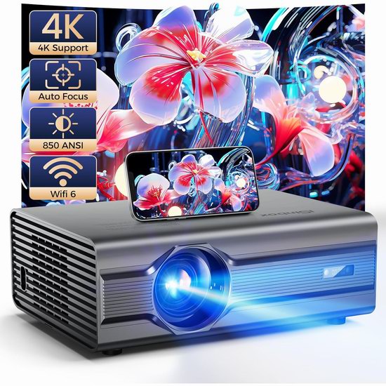  白菜价！历史新低！iSinbox WiFi 6 蓝牙 原生1080P 智能投影仪3.6折 99.99加元包邮！