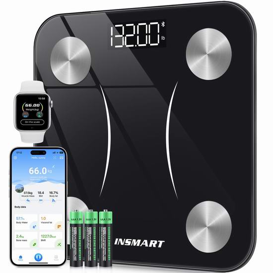  历史新低！INSMART 蓝牙智能体脂秤4折 19.99加元包邮！