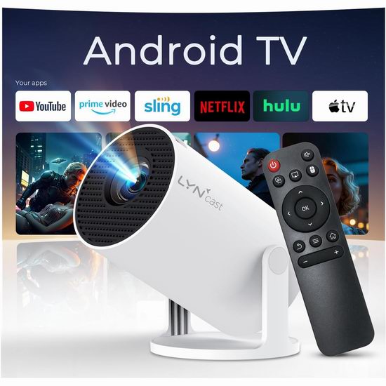  白菜价！历史新低！LYNCAST HY300pro+ WiFi 蓝牙 智能投影仪3.8折 37.99加元包邮！搭载安卓操作系统！
