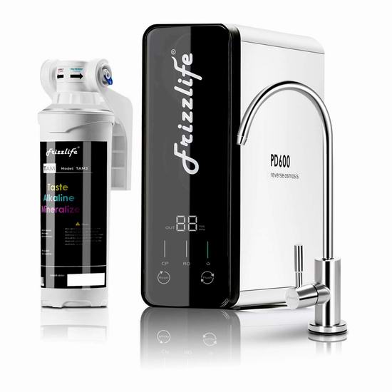  历史最低价！Frizzlife RO PD600-TAM3 再矿化 反渗透水过滤系统 446.49加元包邮！
