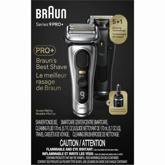 折扣升级!历史新低!Braun PRO+ 德国博朗 旗舰级9系列 9567cc 干湿两用电动剃须刀7折 302.99加元包邮!会员专享!