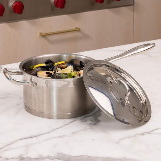 黑五价!Lagostina 拉歌蒂尼 Moderna 商用级3层不锈钢锅具12件套6.3折 189.99加元包邮!