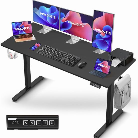 历史新低！IMGadgets 55英寸 站坐两用 电动升降桌4.3折 171.95加元包邮！
