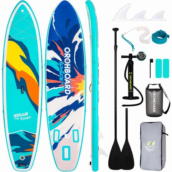 历史新低！OROHBOARD 军用级超轻PVC 11.5英尺超大 SUP充气站立式桨板5折 174.99加元包邮！3色可选！