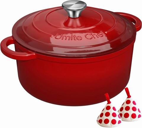  Umite Chef  5夸脱搪瓷铸铁荷兰锅 56.99加元（原价 69.99加元 ）