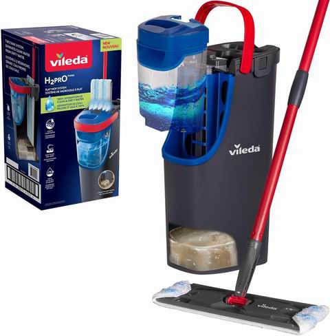 史低价！Vileda H2prO Flat  免手洗 自拧干 干湿两用 一体式平板拖把+水桶套装 49.97加元（原价 64.97加元）