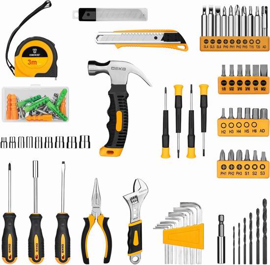 历史新低!DEKOPRO 8V 无绳电钻+家用工具126件套5.4折 53.99加元包邮!2色可选!