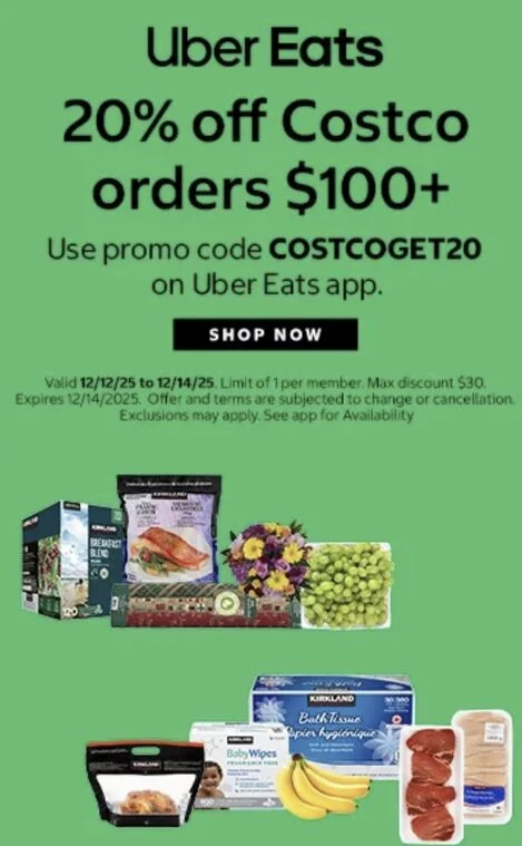 薅羊毛!Uber Eats 订购Costco商品全场最高6折!可购苹果产品!