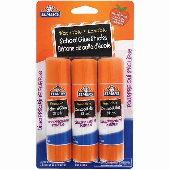  历史新低！Elmer's 61666Q 神奇褪色固体胶棒3件套5折 3加元！
