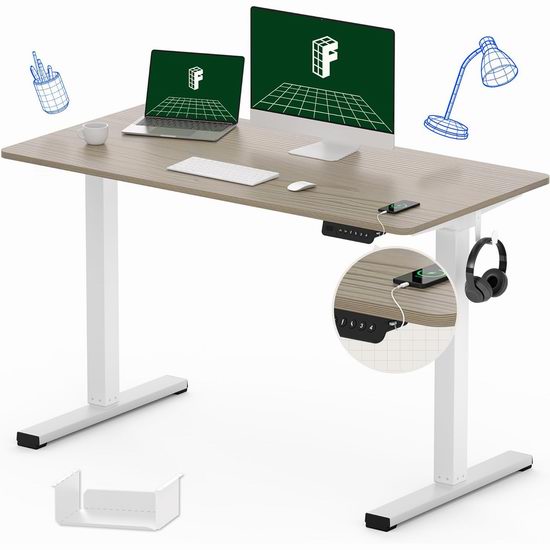 历史新低！FLEXISPOT 48英寸 人体工学 站坐两用 电动升降桌5折 149.99加元包邮！