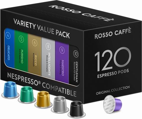  ROSSO CAFFÈ 浓缩咖啡胶囊套装120粒 47.79加元（原价 75加元）