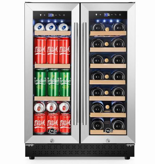 Tylza 升级版24英寸双区葡萄酒饮料冷藏柜 739.49加元限量特卖（原价 1049.99加元）+包邮