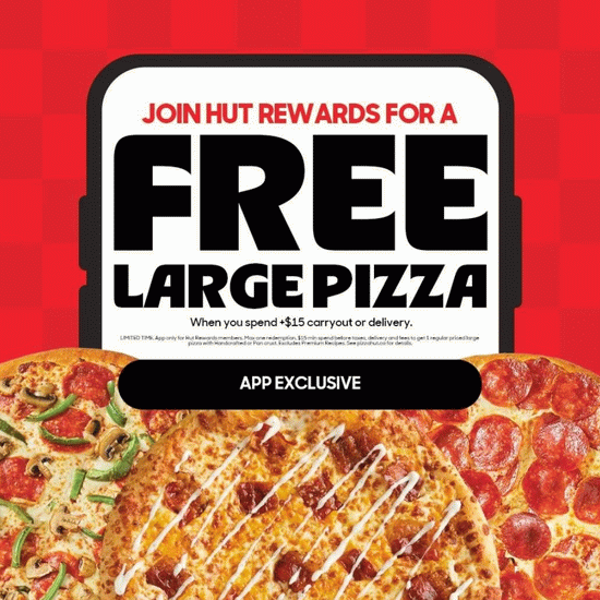 薅羊毛！Bug价！Pizza Hut 必胜客 购2个大号披萨（价值$49.98），仅需$12.49！内附攻略！