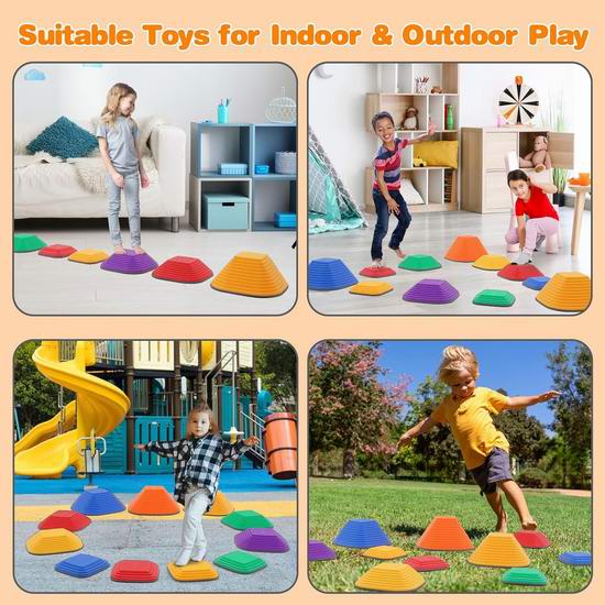 Maycoly 儿童踏脚平衡石11件套5折 33.99加元包邮!2色可选!