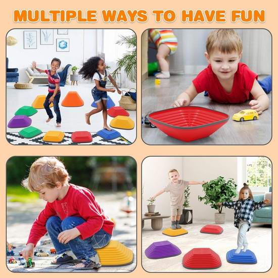 Maycoly 儿童踏脚平衡石11件套5折 33.99加元包邮!2色可选!