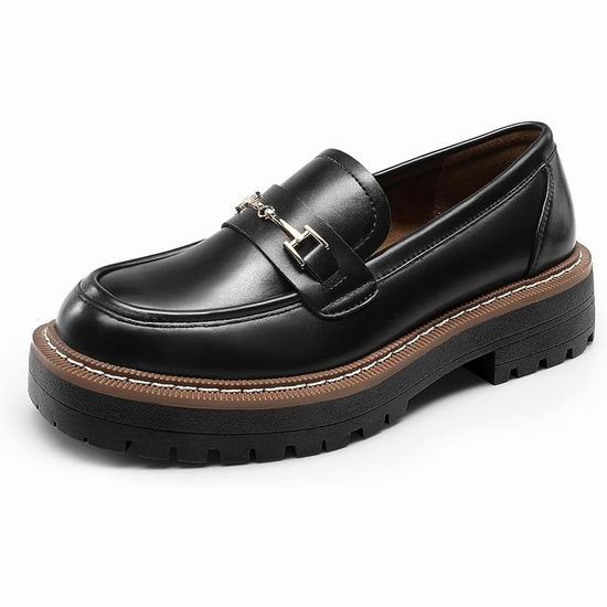  历史新低！DREAM PAIRS 女式复古厚底乐福鞋3.9折 29.99加元包邮！3色可选！