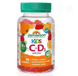  Jamieson 儿童 VC + VD3 免疫软糖90粒 5.9折  8.78加元（原价 14.77加元）
