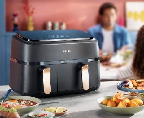  历史新低！Philips 飞利浦 NA350/00 9.5夸脱 8合1 大小双篮空气炸锅6折 149.99加元包邮！