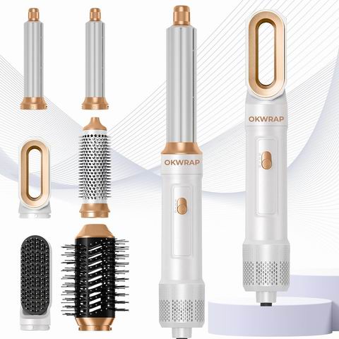 OKWRAP 6合1吹风机+卷发棒+空气造型工具套装 80.99加元（原价 89.99加元）！多色可选