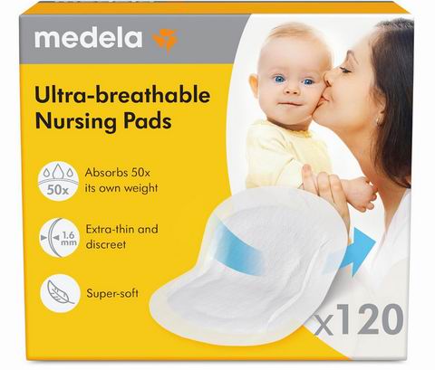  Medela 美德乐超透气防溢乳垫120片 12.98加元（原价 15.99加元）