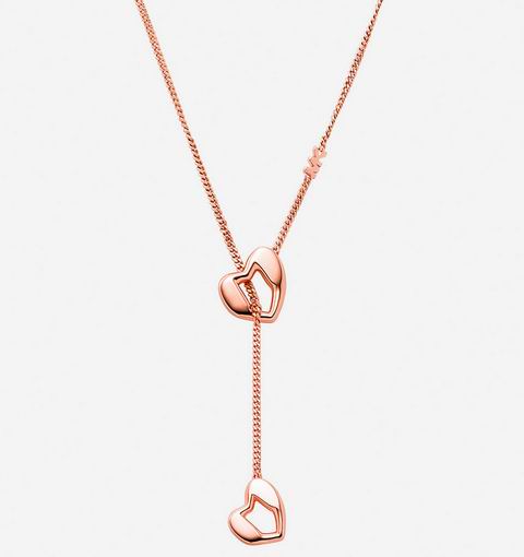 Michael Kors 玫瑰金 镀银套索心形项链 101.25加元（原价 215加元）